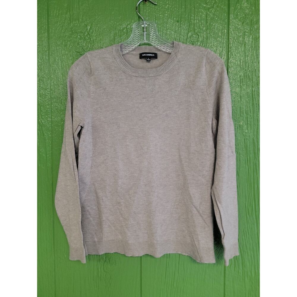 525 America Sweater Lightweight sz S Beige Round Neck